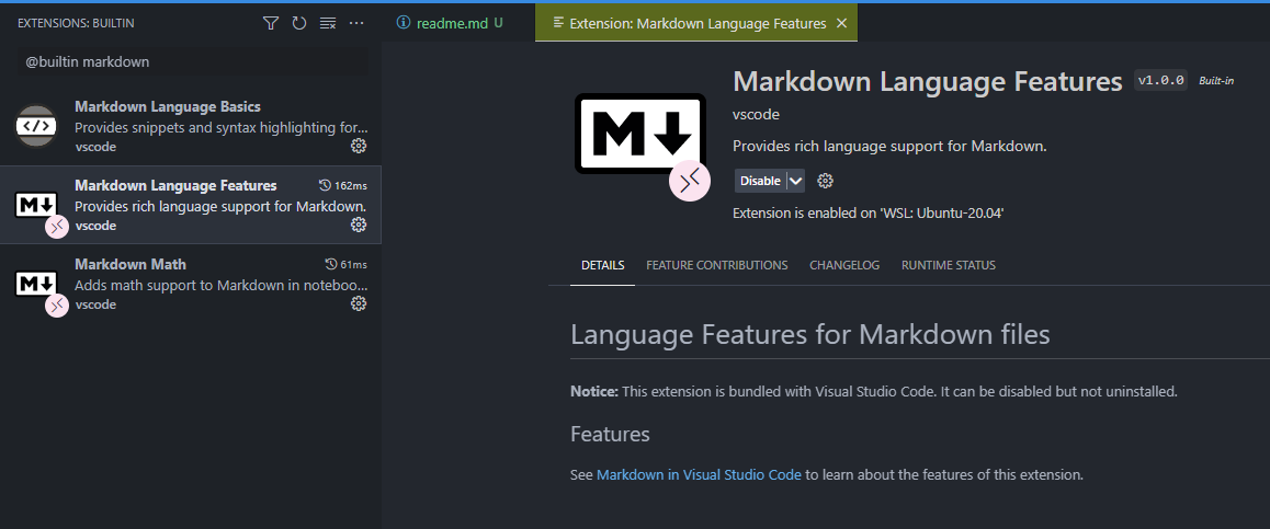 Markdown Language Features