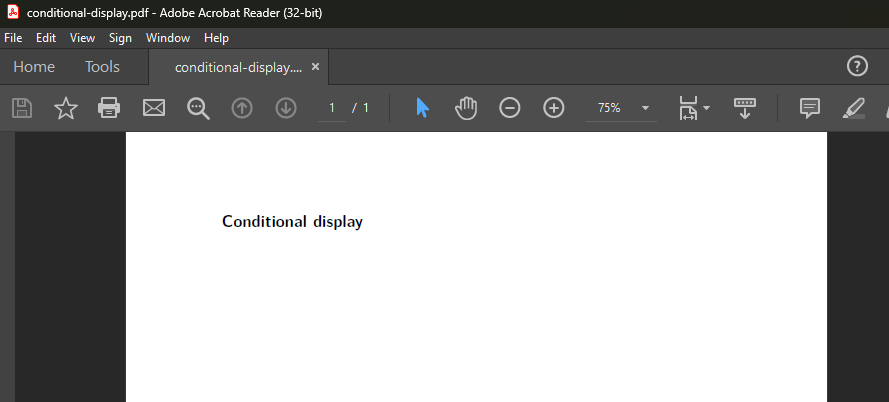 Quarto conditional display - pdf