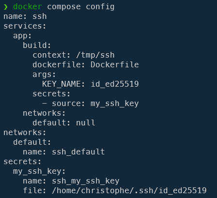 Docker compose config