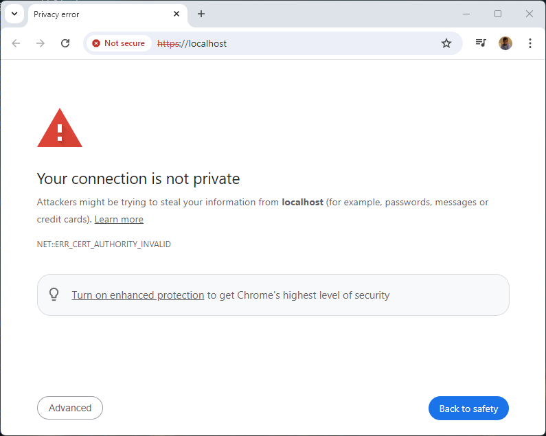 Your connection is not private