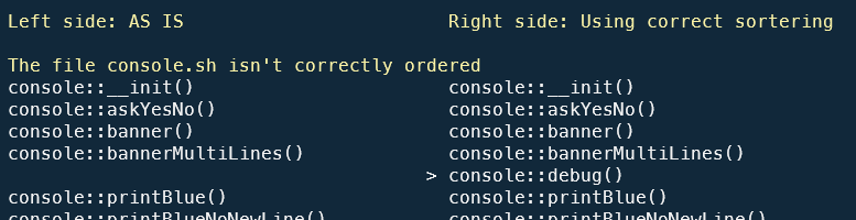 The console.sh script isn&#39;t ordered