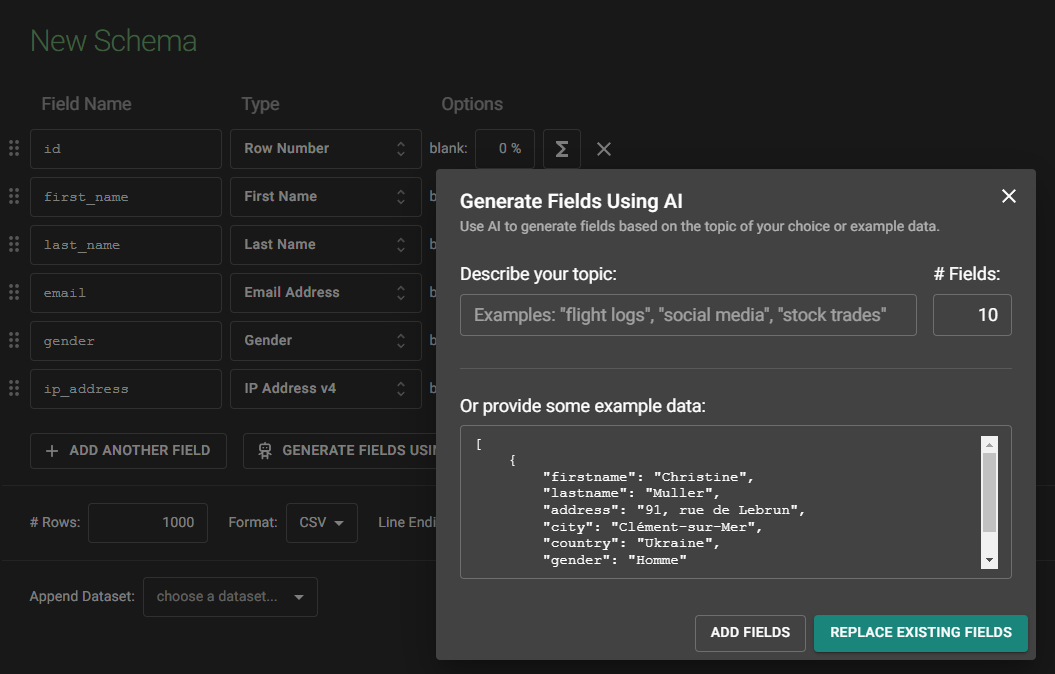 Creating a schema