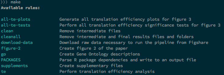 Self documenting makefile