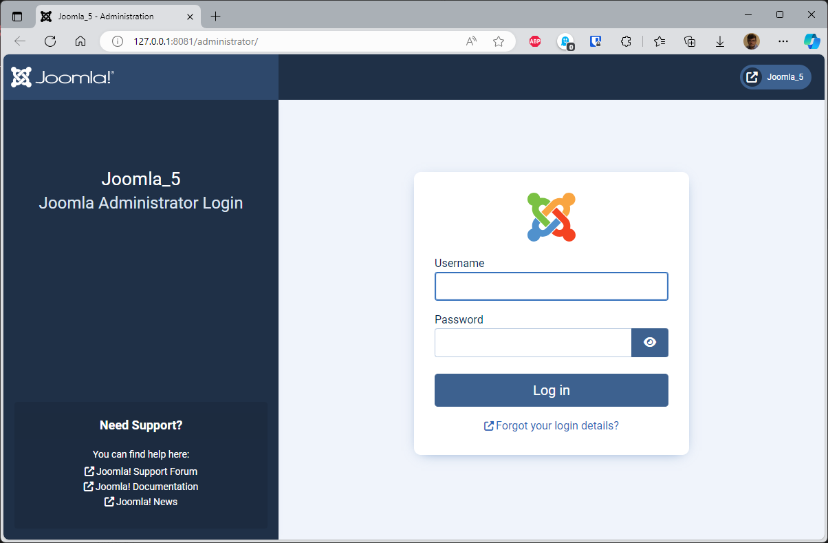 Our first site is running under Joomla 5.2