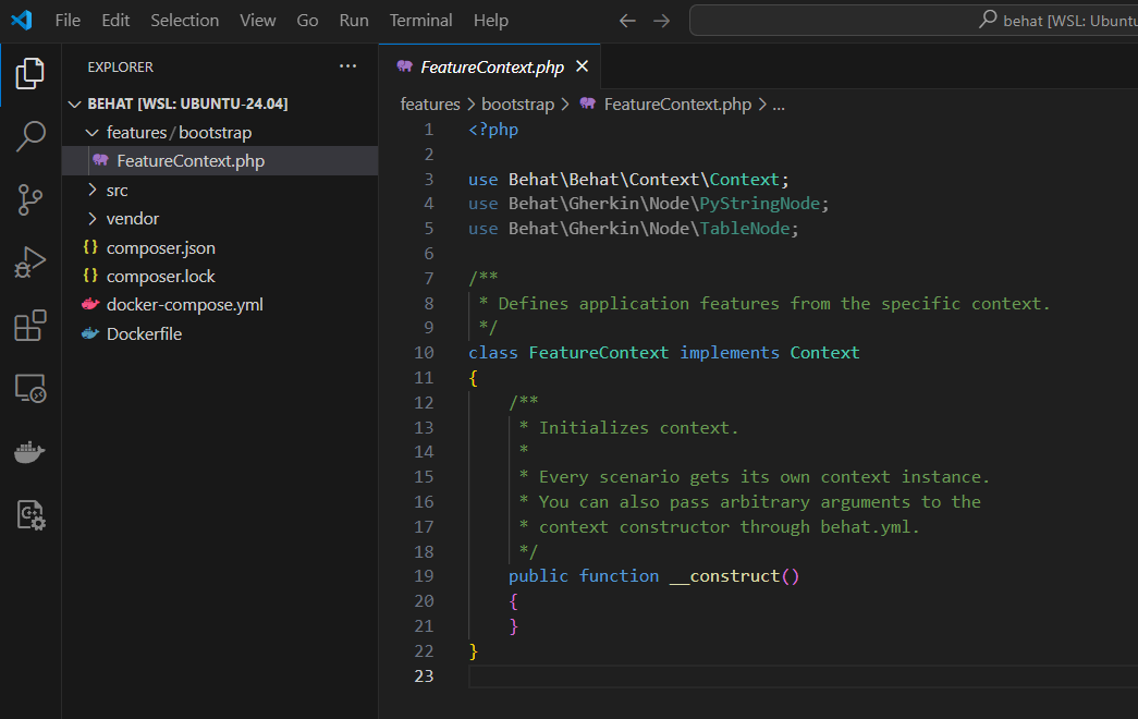 FeatureContext in vscode